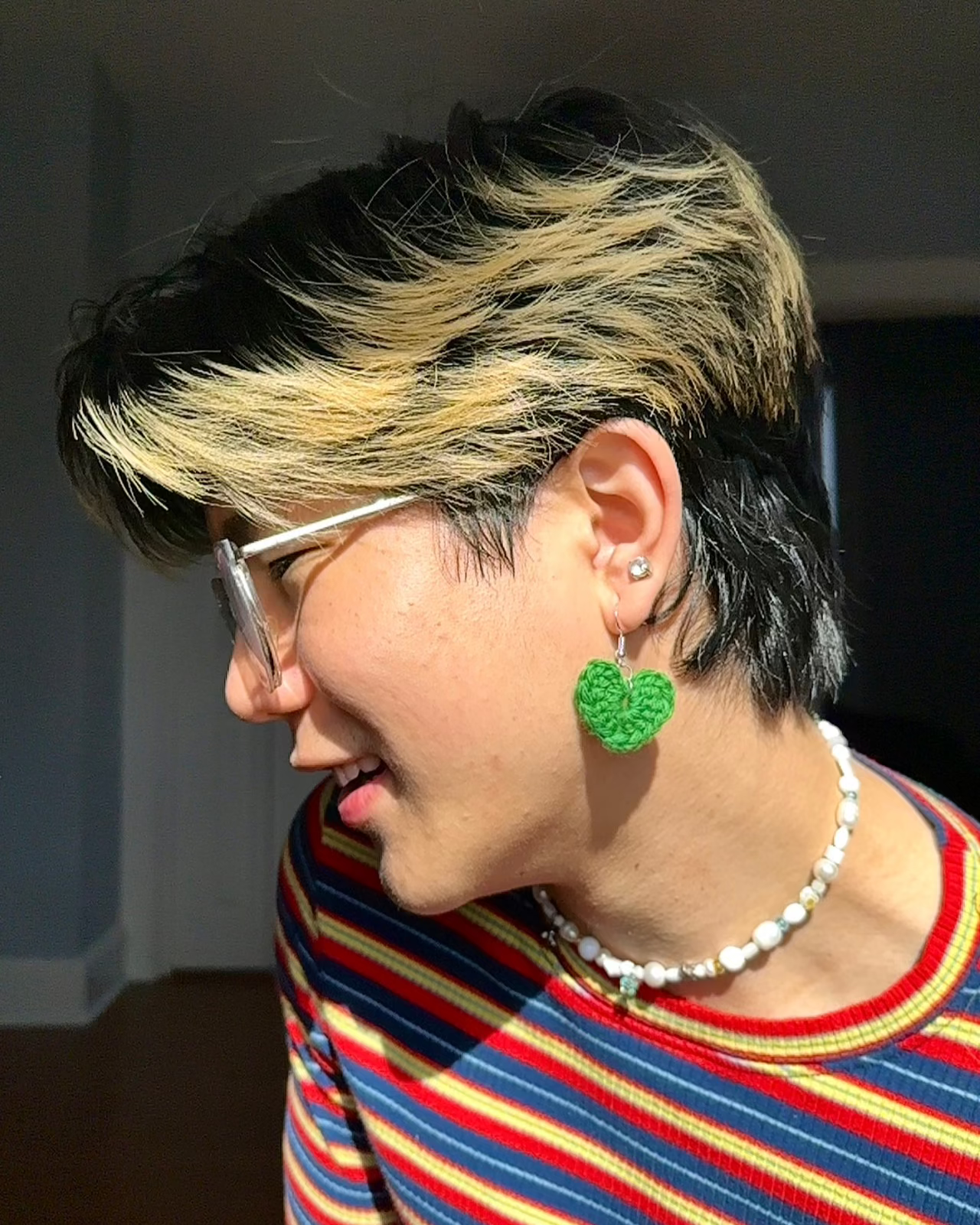 Crocheted Heart Earrings